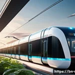 철도 신기술 적용 사례 - **Prompt 1: Automated Urban Transport of Tomorrow**
    "A wide-angle, futuristic shot of a sleek, d...