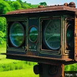 Home 18 철도 신호장치 고장 사례 - A detailed close-up of an old railway signal system showing weathered mechanical parts with rust and...