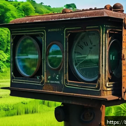 Home 30 철도 신호장치 고장 사례 - A detailed close-up of an old railway signal system showing weathered mechanical parts with rust and...